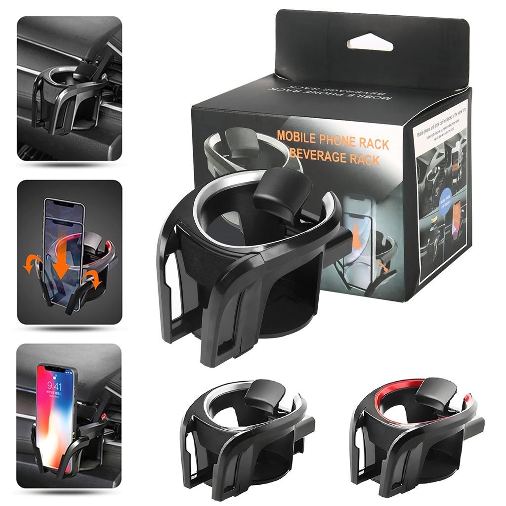 04152-82-CNC-1.jpg Porte-gobelet et support téléphone multifonction 2 en 1 pour voiture – حامل هواتف ومشروبات في السيارة - الصورة 1