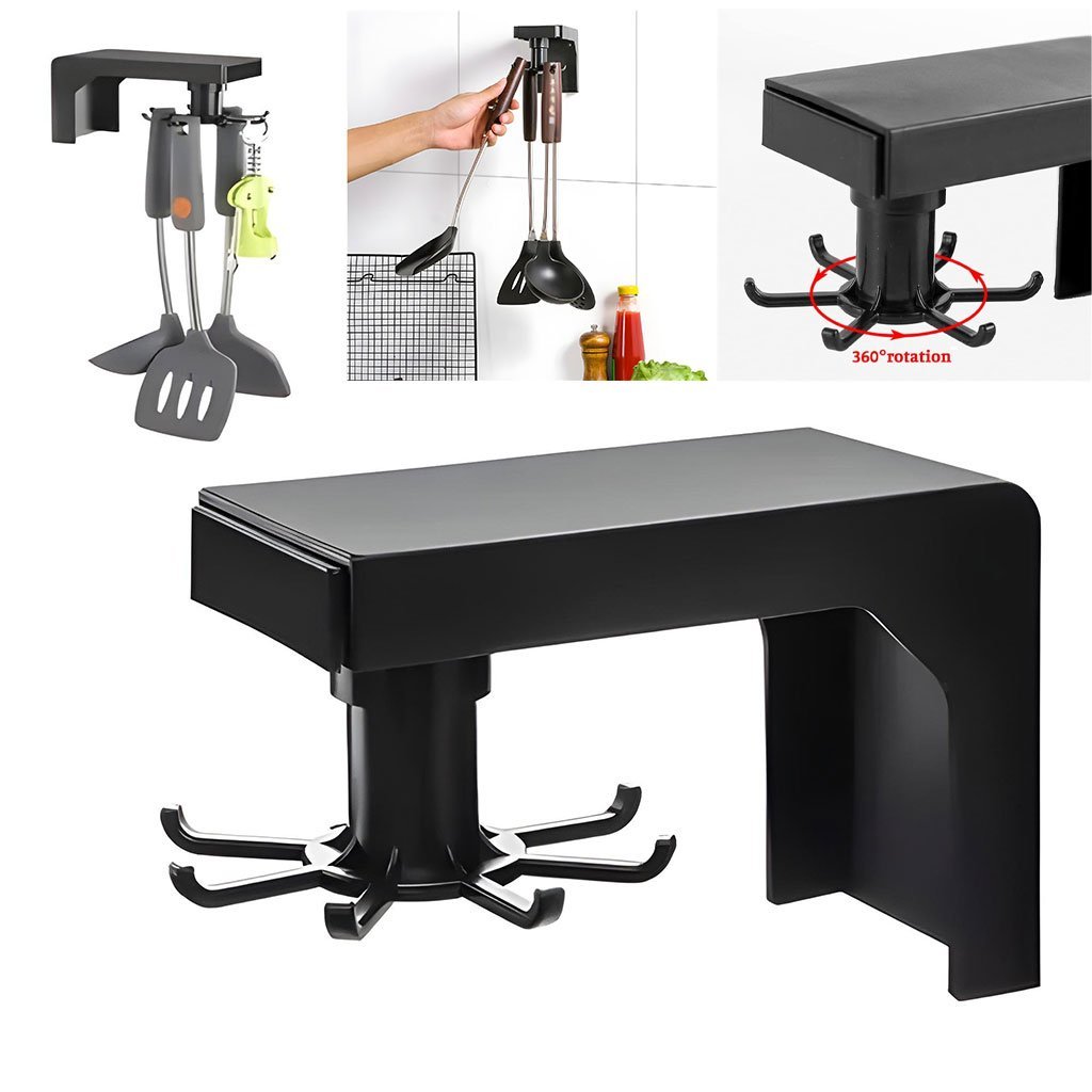 360-hanger-cnc-7.jpg Pack 2 Support de rangement rotatif 360 a 6 crochets pour cuisine - الصورة 1