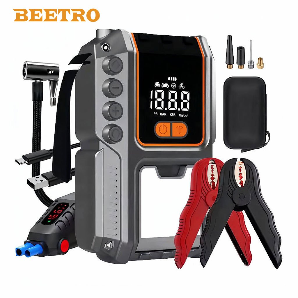 BE0170-CNC.jpg Booster Batterie 23800mAh avec gonfleur de pneu LED Light Beetro BE170 – جهاز تعزيز البطارية مع نافخ عجلات 4في1 - الصورة 1