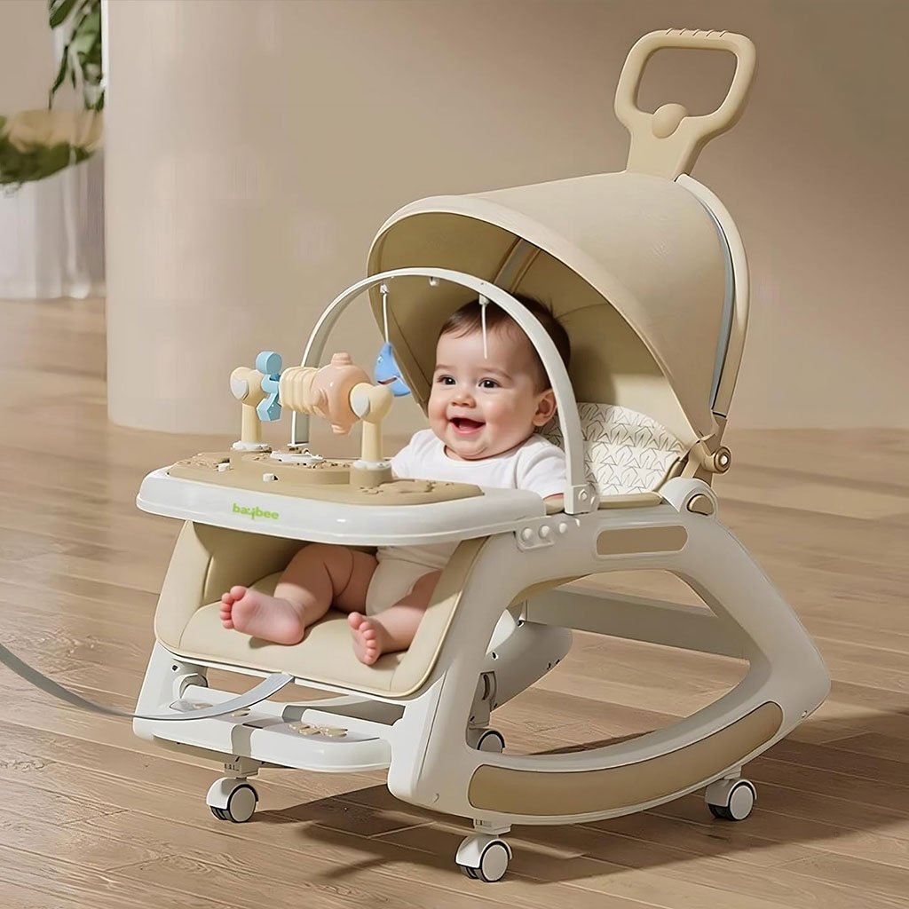 Baby-Todler-5in1-cnc-4.jpg Chaise à bascule portable pour enfants avec poignée parentale inclinaison multi-positions – كرسي أطفال بعدة وضعيات للجلوس - الصورة 1