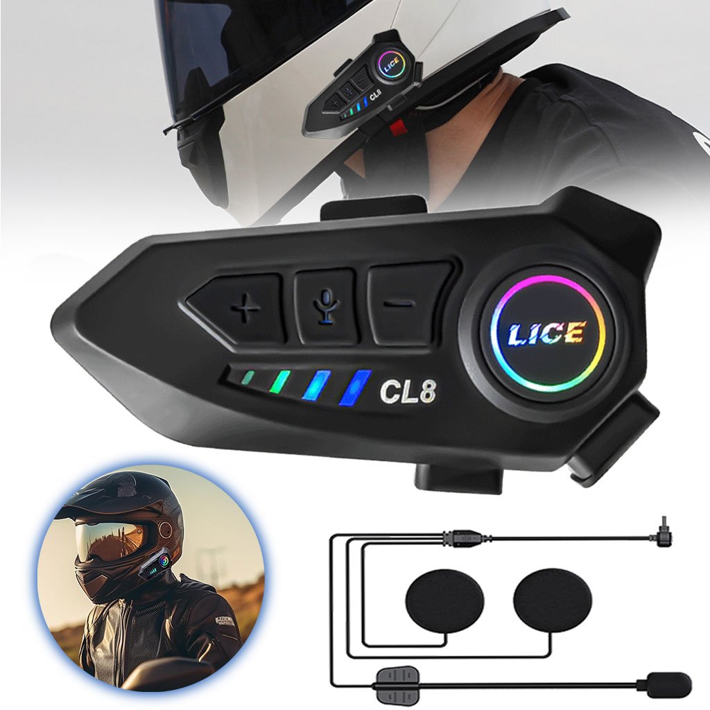 CL8-CNC-1.jpg Microphone Casque Moto Sans Fil CL8 Bluetooth 5.3 avec Réduction Intelligente du Bruit – ميكروفون لاسلكي لسائقي الدراجات النارية - الصورة 1