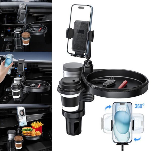 CP242-CNC-600x600-1.jpg Plateau extensible 4 en 1 avec support de téléphone pour voiture – حامل أغراض ومشروبات في السيارة - الصورة 1