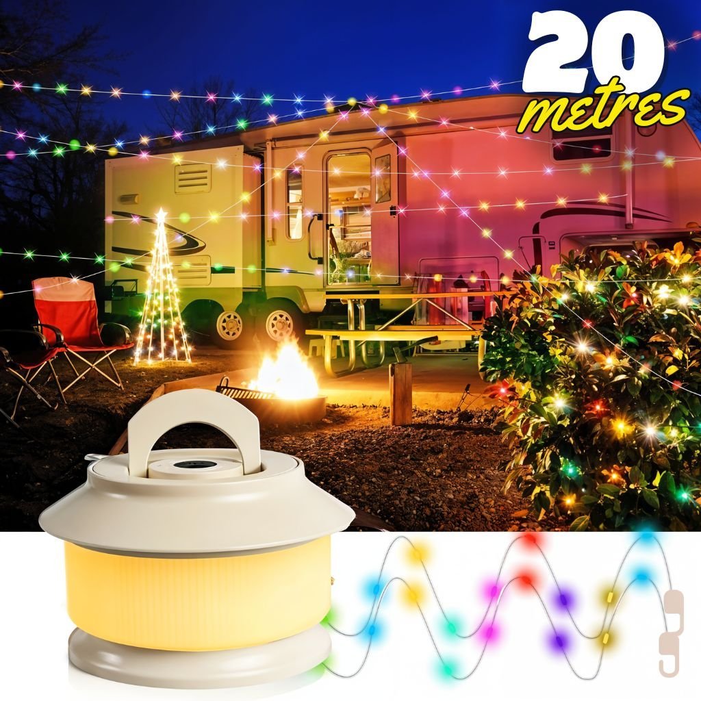 CampingLight20m-CNC-2.jpg Guirlande Lumineuse Extérieure Rechargeable 20M - مصابيح سلسلة قابلة لإعادة الشحن - الصورة 1