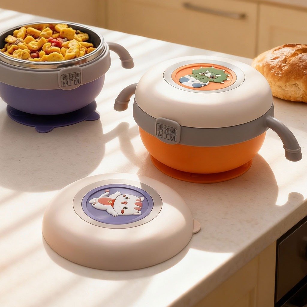 Children-Bowl-cnc.jpg Boîte à Manger pour Enfants avec Couvercle Illustré Design Ludique – علبة حفظ الطعام للأطفال - الصورة 1