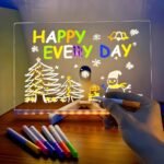 Tableau mémo LED lumineux avec stylo 7 couleurs et support – لوحة كتابة مضيئة للأطفال