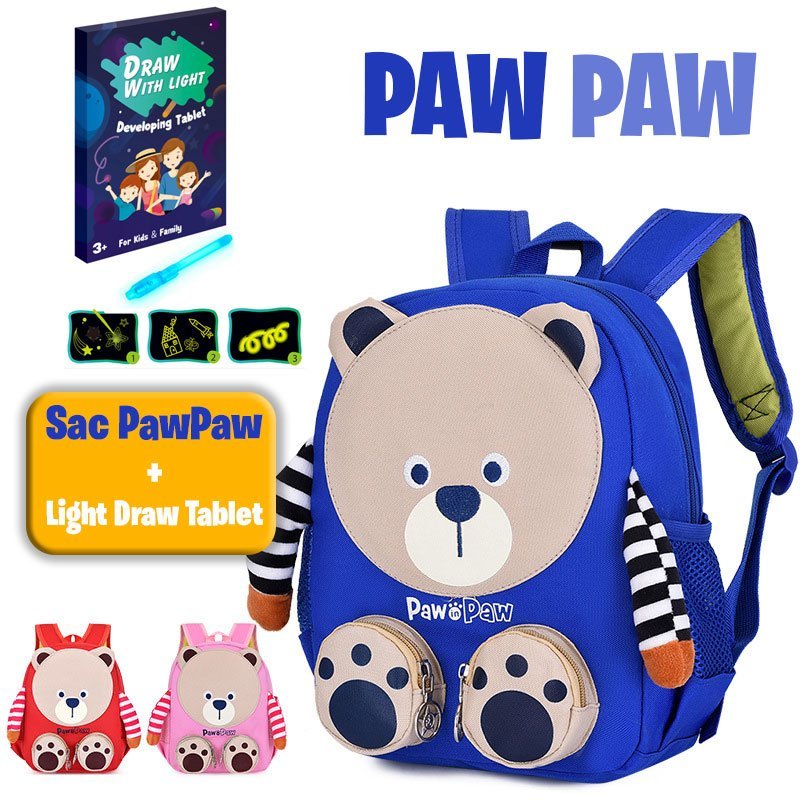 Paw-Paw-pack2.jpg PACK Sac à dos Mignon PAW PAW + PLANCHE A DESSIN LUMINIEUSE هدية - الصورة 1
