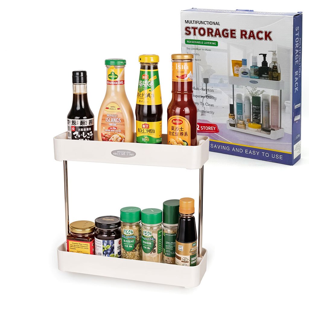 Storage-R-cnc-1.jpg étagères de rangement pour cuisine et salle de bain 2 étages – منظم أغراض في الحمام أو المطبخ - الصورة 1
