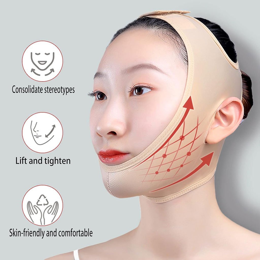 Streaching-Mask-6.jpg Sangle de compression pour visage Double menton - الصورة 1