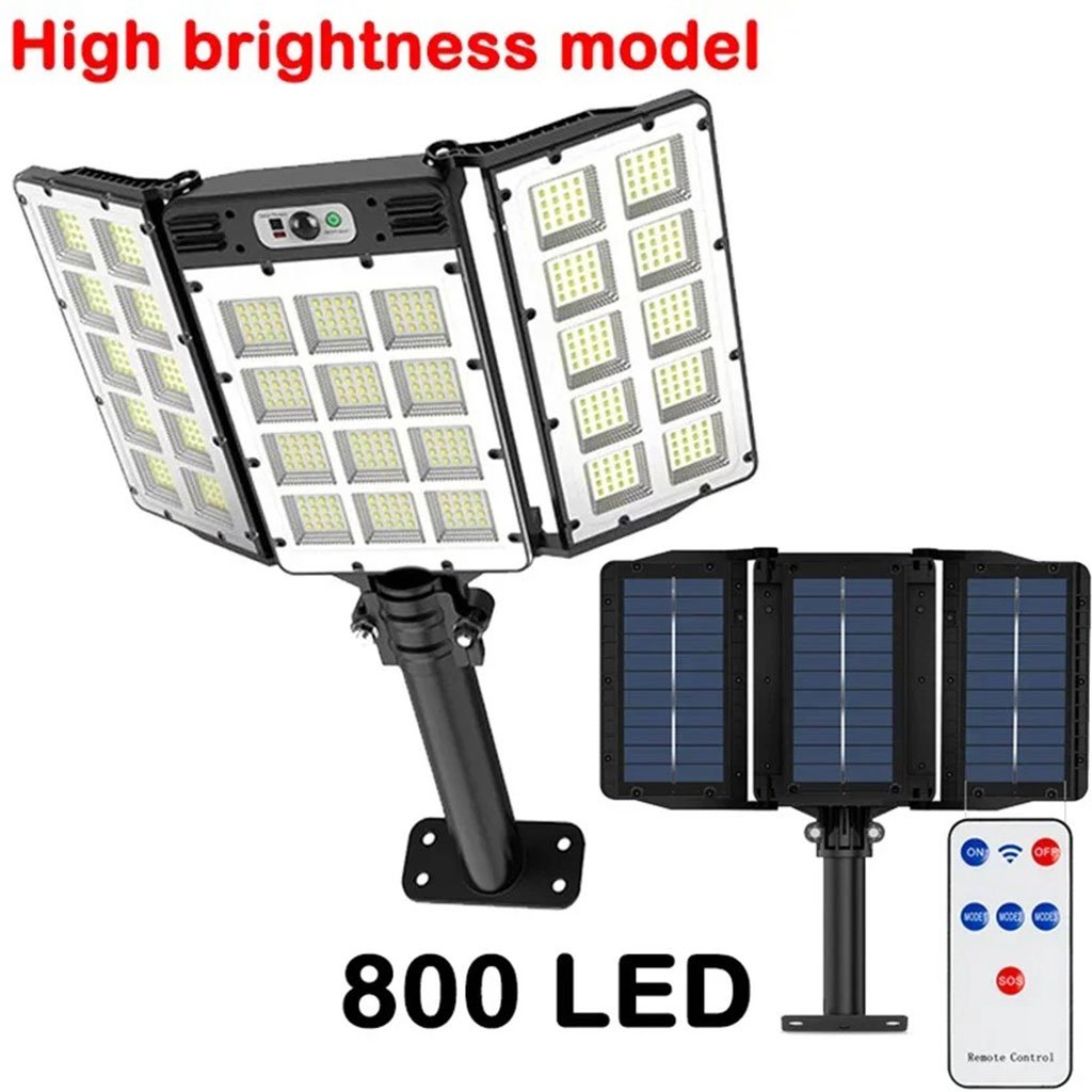 W-787-6.jpg Lampes Solaires Extérieure Super lumineuse avec 3 Panneaux 800LED et Télécommande – مصباح خارجي بالطاقة الشمسية مع يد تحكم - الصورة 1