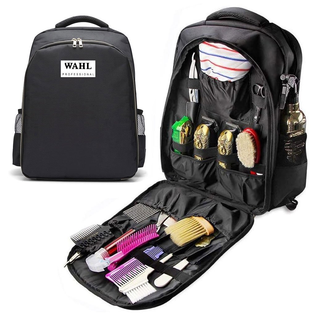 Wahl-bag-cnc-1.jpg Sac à dos Coiffeur WAHL avec des Support pour Tondeuses et Outils Professionnels – حقيبة اغراض الحلاق - الصورة 1