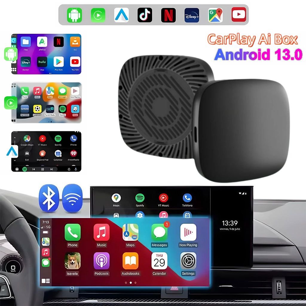 carplayge01.jpg Box CarPlay Sans Fil Android 13 pour Voiture Stockage 32GB + 2GB RAM – جهاز ميديا بنظام أندرويد 13 - الصورة 1